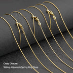 GTVOODX 10Pcs 18k Gold Plated Snake Chain Necklace Stainless Steel 1mm Threader Adjustable Necklace Bulk with Rubber Stoppers for Jewelry Making 20 Inches - color: Gold Snake