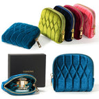 Small Travel Jewelry Case, Mini Travel Jewelry Bag with Zipper, 5-Layer Velvet Organizer Pouch for Bracelet Rings Earrings - Diamond Stitched Velvet Teal Blue - color: TealBlue