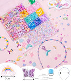 MiuCo Bracelet Making Kit for Kids Girls - Cute Beads for Jewelry Making Kit with Charms - Arts and Crafts for Make Necklaces - Birthday Gifts for Girls Ages 5 6 7 8 9 10 (Kids' Jewelry Making Kits)