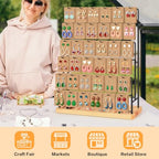 Jewelry Display for Vendors, 36 Hooks Earring Display Stands for Selling, Earring Holder Organizer for Earring Cards, Bracelets, Necklaces, Rings, Keychains Retail-Burlywood - style: 6T-Burlywood