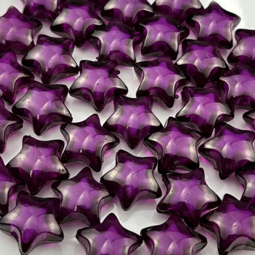 50pcs 18mm Acrylic Star Beads Spacer Beads for DIY Jewelry Making Bracelet Necklace Key Chains Handmade Craft(Dark Purple) - color: Dark Purple, size: 18mm