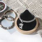 Single Bracelet Holder,Jewelry Displays for Selling Photograph,Bamboo Base Bangle Stand (Black) - color: Black