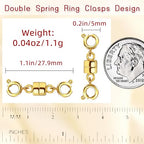 MKCYD Double Magnetic Necklace Clasps and Closures, Necklace Extenders for Women, 14K Gold and Silver Magnetic Jewelry Clasps for Bracelets - color: 12Pcs Gold