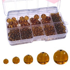 476Pcs Natural Gemstone Smooth Round Crystal Glass Beads for Jewelry Making(Brown), Glass Spacer Loose Beads for Crafts Bracelets Necklaces Charms Pendants Presents 4/6/8/10/12mm - color: Round Glass Beads: Brown