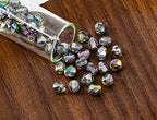1.76oz Faceted Fire Polished Round Glass Beads 4mm (0.16in), Czech Republic Bohemian Glass Transparent Mix - color: Mix 03 Transparent AB, size: 50 g