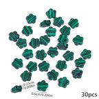 Songxi 60pcs 6mm Green Peacock Plum Blossom Natural Stone Beads for Jewelry Making, Smooth Loose Flower Shape Gemstone Beads for Bracelets Necklace Earrings Making Supplies ﻿ - color: Green Peacock
