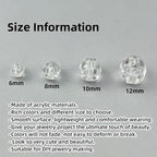 850pcs Acrylic Round Faceted Beads 6mm 8mm 10mm 12mm Faceted Round Spacer Beads for Bracelets Necklace Earring DIY Jewelry Making Craft(White) - color: White