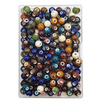 INSPIRELLE 180 Pieces Porcelain Beads Chinese NOT-Round Ceramic Beads 8mm for Handmade Jewelry Making Bracelets Necklace Making, Variable Glaze - color: Variable Glaze