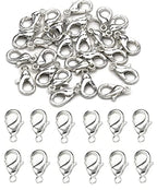 MSCFTFB 300 Pieces Mini Lobster Clasps Metal Lobster Claw Clips Fastener Hooks for Bracelet Necklace Choker Jewelry Making Findings DIY Keychain Bag Phone Dangle Charms (6x12mm,Rhodium) - color: Whitk