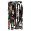 Natural Bloodstone Rectangle Tube Beads 4x13mm 38cm/str Loose Semi Gemstone Stone Beads for Making Bracelets Necklace Earrings - color: BloodStone, size: 4x13mm Rectangle
