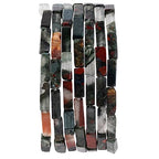 Natural Bloodstone Rectangle Tube Beads 4x13mm 38cm/str Loose Semi Gemstone Stone Beads for Making Bracelets Necklace Earrings - color: BloodStone, size: 4x13mm Rectangle
