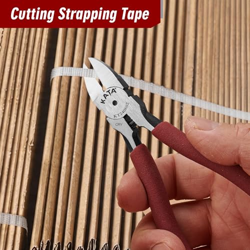 KATA 6-Inch Flush Cut Wire Cutters, Heavy Duty Side Cutter Pliers with Safety Cap, Sharp Snips for Crafting, Zip Ties, Floral Wire, Electrical, Jewelry, Chicken Wire, Artificial Flowers - color: 1 Pack 6 Inch With Safety Cap
