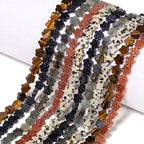 Songxi 60pcs 6mm Tiger Eye Plum Blossom Natural Stone Beads for Jewelry Making, Smooth Loose Flower Shape Gemstone Beads for Bracelets Necklace Earrings Making Supplies ﻿ - color: Tiger Eye