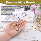 uxcell 25Pcs Alloy Open Bezel Pendants, Rectangle Hollow Frame Pendant Geometric Open Back Frame Pendant for Resin Jewelry Making Earrings Necklace Bracelet DIY, Bronze - color: Bronze, size: 1.93 x 0.8 inch