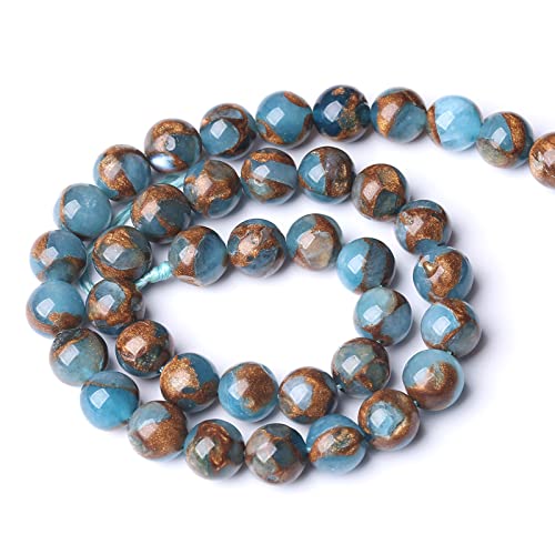 75PCS 10MM Lake Blue Cloisonne Craft Spacer Loose Beads for Jewelry Making DIY Bracelet - color: Blue Cloisonne, size: 10mm (2 strands)