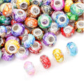 PIPITREE 200PCS Acrylic Beads 9 * 14mm Focal Beads for Pens Acrylic Flat Bulk Bead Ceramic Style Mixed Color 6mm Large Hole Bead for Keychains Beadable Pens DIY Crafts Jewelry Making & Gift Giving - color: Ceramic Style