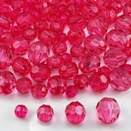 850pcs Acrylic Round Faceted Beads 6mm 8mm 10mm 12mm Faceted Round Spacer Beads for Bracelets Necklace Earring DIY Jewelry Making Craft(Watermelon Red) - color: Watermelon Red