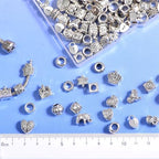 120Pcs Large Hole Metal Spacer Beads for Jewelry Making, Silver & Gold Findings for Bracelet, Large Hole & Mixed Style (Silver) - color: 120Pcs Silver