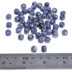 BEADIA Natural Blue Sodalite Flat Cut Round Drum Stone 8mmx7mm Loose Semi Gemstone Beads for Jewelry Making 38cm - color: Blue Sodalite
