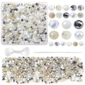 TOAOB 1000pcs Briolette Crystals Glass Beads 4mm 6mm 8mm Rondelle Faceted Spacer Beads White Loose Beads for Bracelets Necklace Earrings Jewelry Making - color: White