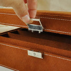 Jewelry Boxes 10 x 10 Inches 2-layer Handle Necklace Holder Organizer Jewellery Women Rings Storage Display Girls Earrings Case Lockable Jewelry Tray GY641 (Caramel) - color: Caramel
