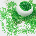 Dark Green Glass Seed Beads 5000 Pcs, 3mm Small Craft Pony Beads Bulk for Bracelets, DIY Necklace Ring Waist Chain - color: Dark Green