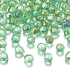 100pcs Lime Green Glass Teardrop Beads Charms Water Drop Faceted AB Color Plated Beads Top Drilled Sparkly Prisms Chandelier Dangle Charms for DIY Earrings Necklace Bracelet Jewelry Craft 10.5x8mm - color: Lime Green