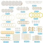 SUNNYCLUE 1 Box DIY 10 Pairs Flat Round Charms Freshwater Shell Charms Pendants Earrings Making Kit Teardrop Beads for Jewelry Making Brass Linking Rings Starters Adult Women Golden Instruction - color: Diy 10 Pairs Flat Round Charms Earrings