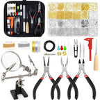 EUIQUE Jewelry Making Supplies Kits Repair Tools for Adults with Pliers, Wires, Necklace Chains, Findings and Helping Hands - color: Black