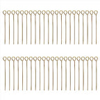 Shapenty 200PCS Mini Metal Wire Eyepins Beading Small Open Eye Head Pins Needles Bulk for DIY Craft Bead Earring Pendant Necklace Bracelet Jewelry Charm Finding Making (28mm/1.1Inch, Gold) - color: Gold, size: 28 mm