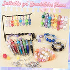 180 PCS Focal Beads for Pen Making, Include 100 PCS 20mm Rhinestone Beads 20 PCS 16mm Bubblegum Bead and 60 PCS Rondelle Spacer Bead, Perfect for DIY Pen Keychain Bracelets Jewelry - color: 180 PCS Round Beads