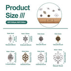 Pandahall 1Box/160pcs 8 Styles Alloy Tibetan Style Flower Connectors Charms Antique Sliver & Brown Metal Filigree Link Charms for Jewelry Making Dangle Pendants