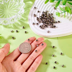 Pandahall 100pcs Brass Crimp Beads Covers 4mm Textured Half Round Crimp Bead Knot Covers for Jewelry Making(Gunmetal) - color: Gunmetal, size: 4mm Diameter
