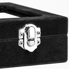 Jewelry Box Rings Organizer Tray 7 Slots Velvet Jewelry Earring Storage Box With Transparent Lid Jewelry Display Case for Girls Women (Black) - color: Black