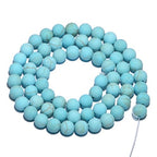 AD Beads Beautiful Natural Matte Gemstone Round Spacer Loose Beads 4-12mm (6mm, 29 Matte Blue Turquoise) - color: 29 Matte Blue Turquoise, size: 6mm