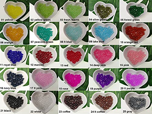 1500PCS 6mm Glass Round Beads Bulk， Imitative Jade Beads, Bracelet Loose Beads for Jewelry Making Earring, Necklaces, and DIY Crafts (6mm) - size: 6mm Mixed