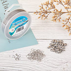 BENECREAT 300-Feet 0.46mm Stainless Steel 7-Strand Beading Wire with 200pcs Jump Rings, 50pcs Crimp Beads and 30pcs Lobster Claw Clasps for Jewelry Making - size: 0.46mm, style: 7 Strand