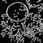 Bala&Fillic Raibow Clear Color 4mm Seed Beads About 1200pcs/100Grams in Bag, 6/0 Glass Craft Beads for Making Bracelet and Necklace (Raibow Clear) - color: Raibow Clear -4mm