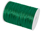 2mm x 100 Yards Quality Rattail Nylon Satin Cord Roll, Kumihimo Rattail, Chinese Knot (Green) - color: Green
