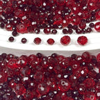 1040pcs 4/6/8mm Glass Beads Deep Red, Faceted Crystal Loose Rondelle Beads for Jewelry Making Bracelets Necklaces Suncatchers Plants Succulent DIY Crafts - color: Deep Red