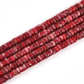 190pcs 4x2mm Red Natural Sea Sediment Imperial Jasper Heishi Disc Rondelle Spacer Stone Semi Precious Gemstone Loose Beads for Jewelry Making 15 Inch - color: Red Imperial, size: 4x2mm