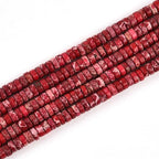 190pcs 4x2mm Red Natural Sea Sediment Imperial Jasper Heishi Disc Rondelle Spacer Stone Semi Precious Gemstone Loose Beads for Jewelry Making 15 Inch - color: Red Imperial, size: 4x2mm