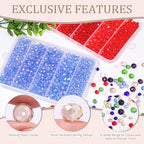 850Pcs 4/6/8/10mm Crystal Glass Beads for Jewelry Making Faceted Rondelle Flat Beads for Bracelets Necklace Earrings DIY Crafts(Champagne Crystal AB Bead) - color: Champagne AB