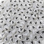 200PCS Letter Beads Glow in The Dark 4x7mm Acrylic Alphabet Letter V Beads for Jewelry Making Bracelet - color: V-200PCS