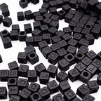 Letter Beads 800pcs Pure Black Matte Letter Cube Beads for DIY Necklace Bracelet (6mm)