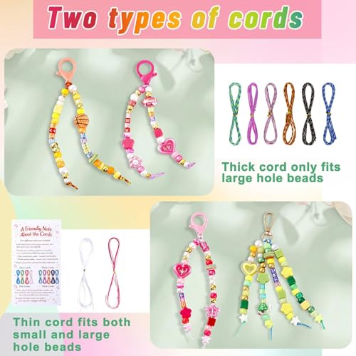 TOHONGADON 883 PCS Bead Keychain Making Kit, Colorful Bead Keychain Kits, DIY Bag Charm Kit, with Video Manual Gift Bags, Perfect for Gifts Party Festival Family Activity - color: 883 Pcs Beads