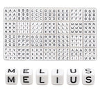 MELIUS 252Pcs 10x10mm Acrylic Large Letter Beads, Square Big Alphabet Paracord Beads for Jewelry Making, DIY Necklaces Collars, Key Chains, Bracelets (White)