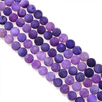 Natural Gemstone Loose Beads Matte Approxi 15.5 inch DIY Bracelet Necklace for Jewelry Making (6mm, Purple Frosted Agate) - color: Purple Frosted Agate, size: 6mm