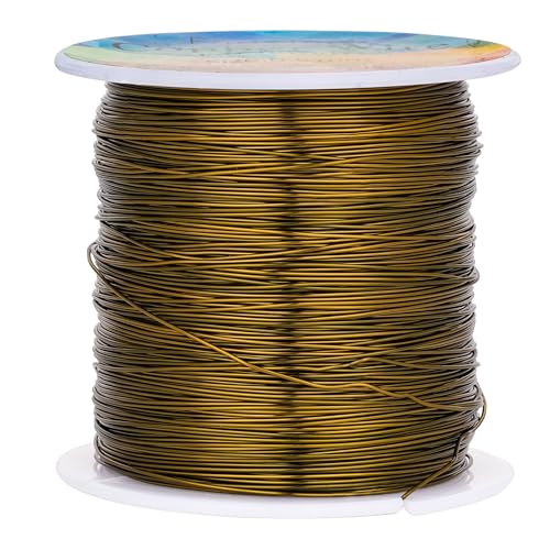 203 Feet Tarnish Resistant Copper Wires 24 Gauge/0.5mm Jewelry Craft Wires Beading Wire for Jewelry Making, Wire Wrapping and Crafting (Bronze Tone) - color: Bronze Tone, size: 24 Gauge