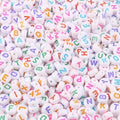 Acrylic Letter Beads Alphabet Colorful Letter White Cube Beads for Friendship Bracelets and Gifts Souvenir Jewelry Making(7 * 4mm Round,1000pcs) - color: Colorful White(Round)